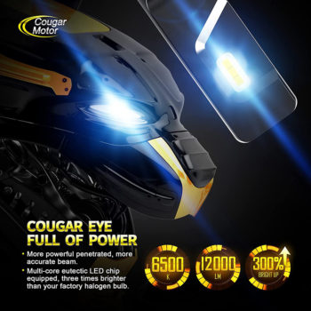 9600Lm 6500K Fanless Conversion Kit Cougar Motor H7 Led headlight bulb 3D Bionic Technology 360°Adjustable Beam 