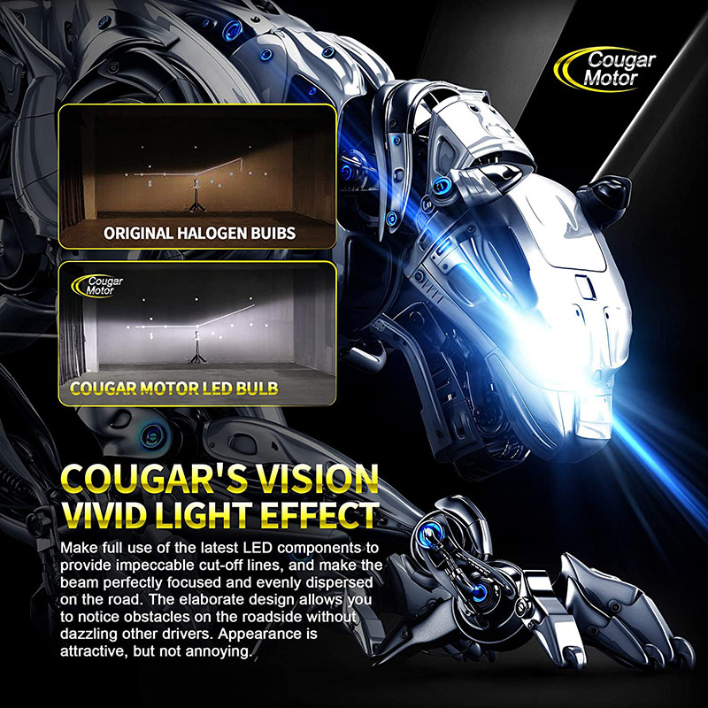 Cougar Motor Ultimate H11 LED Bulb, 30000LM 120W High-Focus H8 H9